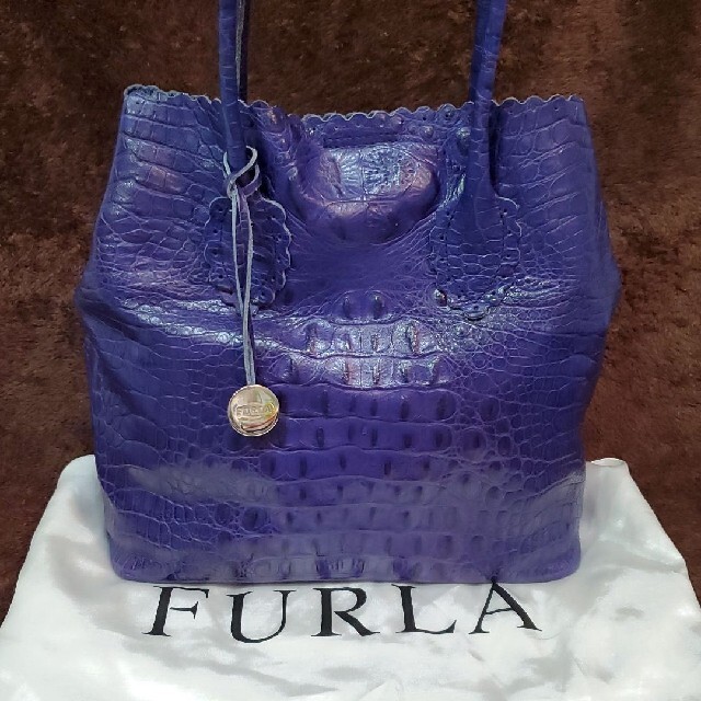 安い買取オンライン FURLA フルラ トートバッグ (クロコダイル型押