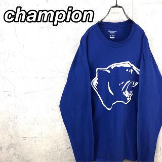 チャンピオン(Champion)の希少 90s チャンピオン ロンT ビッグプリント 刺繍ロゴ(Tシャツ/カットソー(七分/長袖))