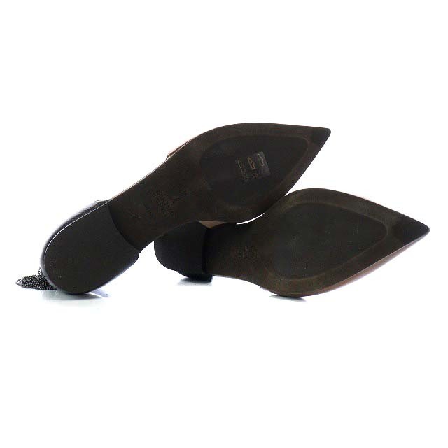 ブルネロクチネリ パンプス フラット セパレート 36 茶色 黒-