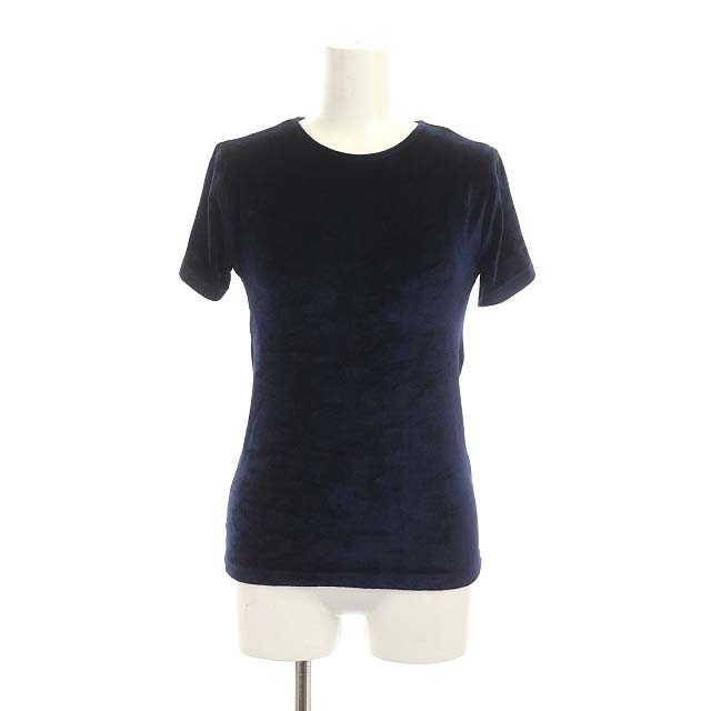 other(アザー)のベースレンジ Baserange ベロアTシャツ カットソー 半袖 S 紺 レディースのトップス(Tシャツ(半袖/袖なし))の商品写真
