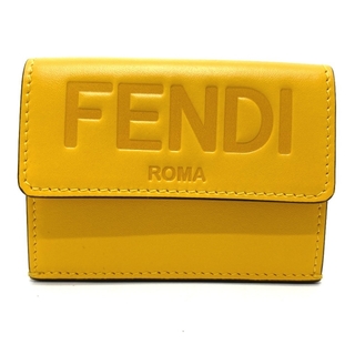 フェンディ(FENDI)のフェンディ マイクロ トリフォード コンパクトウォレット 3つ折り財布 イエロー(財布)