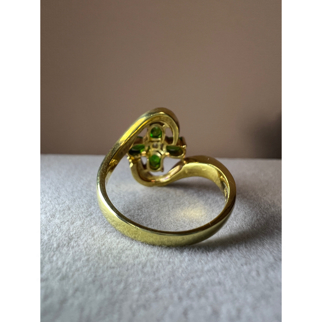 アクセサリー k18 グリーントルマリン 0.04ct リング13号 0.75ct