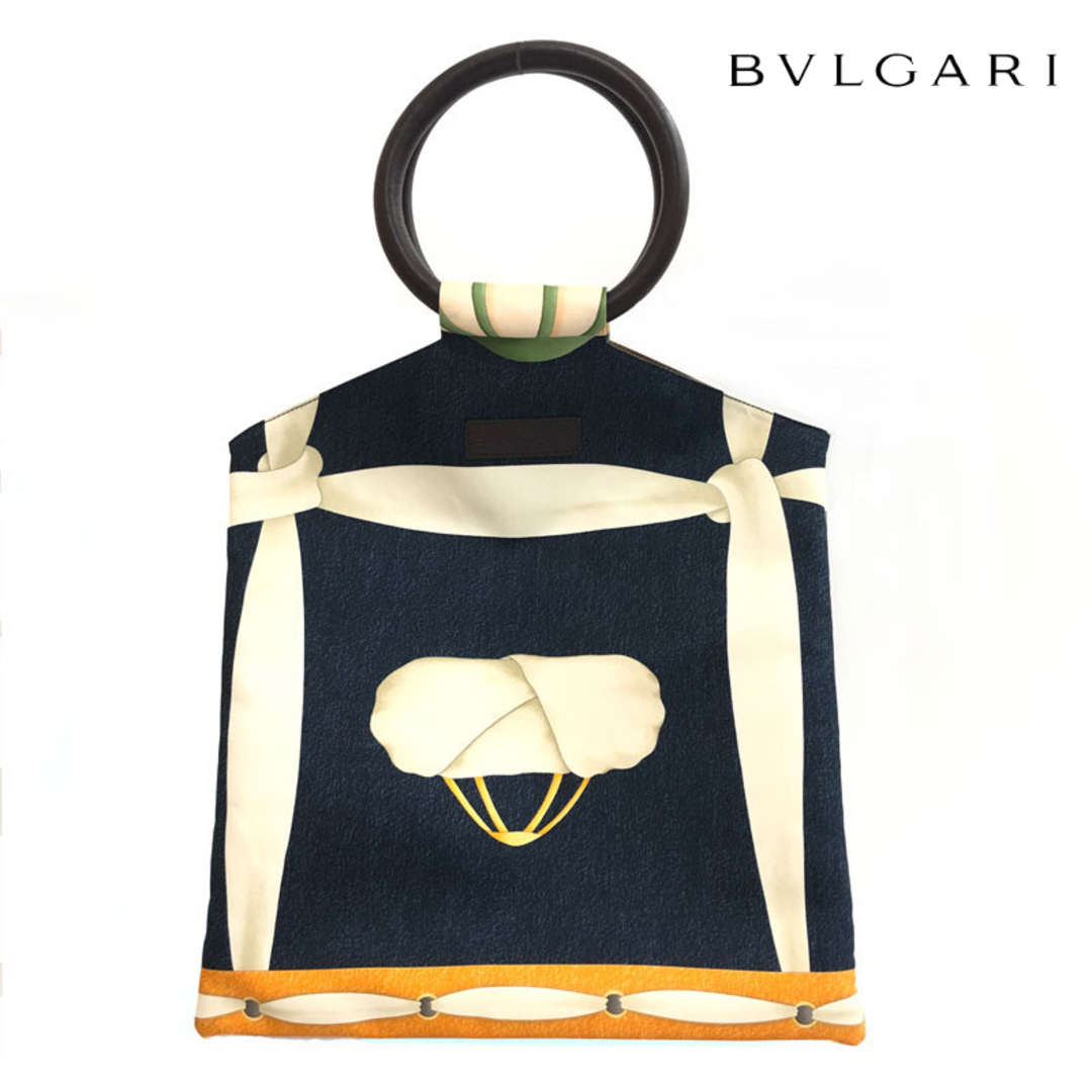 ブルガリ BVLGARI トプカピ スカーフ柄 リングハンドル ハンドバッグ