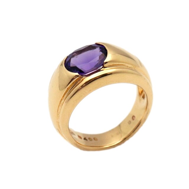 美品 ブシュロン ヴィンテージ 紫石 リング 約10.5号 750 K18YG レディース 指輪 イエローゴールド ジュエリー Boucheron