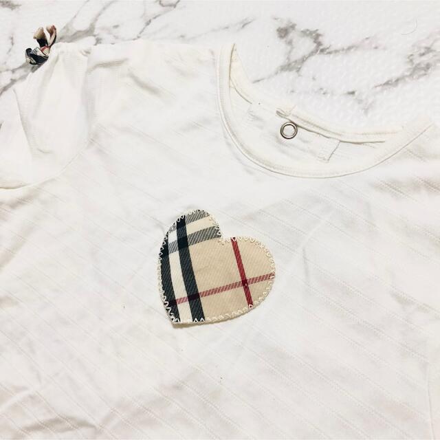 BURBERRY(バーバリー)のBurberry バーバリー　チェック　Tシャツ　ハート　リボン キッズ/ベビー/マタニティのベビー服(~85cm)(Ｔシャツ)の商品写真