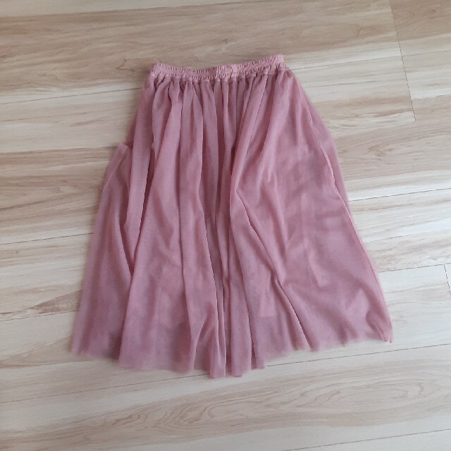 ピンク　チュールスカート レディースのスカート(ひざ丈スカート)の商品写真
