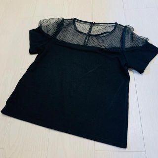 黒　トップス　Tシャツ　カットソー　半袖　シースルー    セクシー　春夏(Tシャツ(半袖/袖なし))