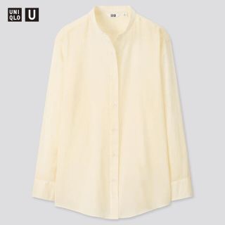 ユニクロ(UNIQLO)のシアーバンドカラーシャツ　シアーシャツ　オフホワイト(シャツ/ブラウス(長袖/七分))