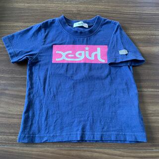 エックスガールステージス(X-girl Stages)のエックスガールステージス　Tシャツ　100cm ネイビー　ボックスロゴ(Tシャツ/カットソー)
