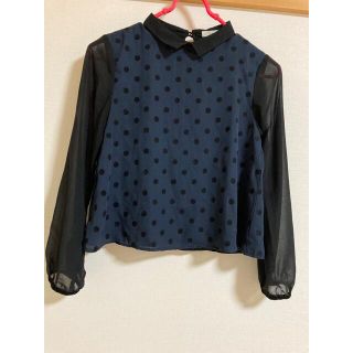 ページボーイ(PAGEBOY)の【ページボーイ】ドット柄 シースルー袖 長袖シャツ(シャツ/ブラウス(長袖/七分))