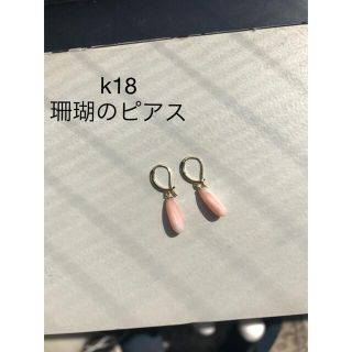 珊瑚　ピアス　k18(ピアス)