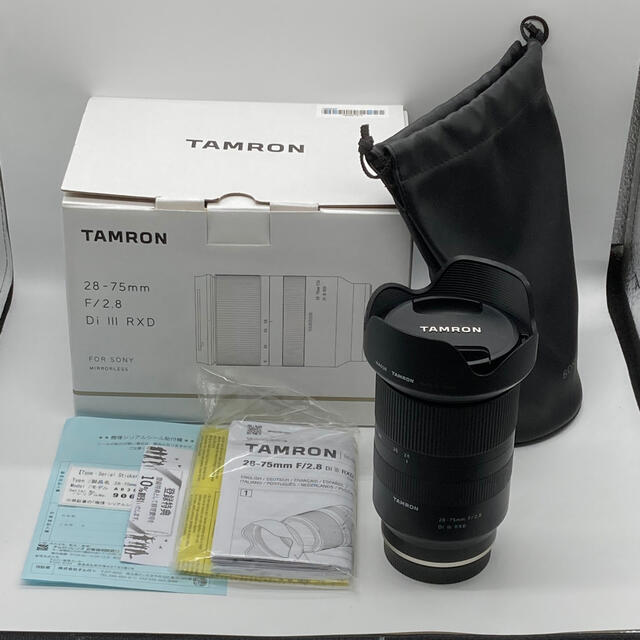 TAMRON(タムロン)の美品！TAMRON 28-75F2.8 DIⅢ RXD(A036SE) おまけ付 スマホ/家電/カメラのカメラ(レンズ(ズーム))の商品写真