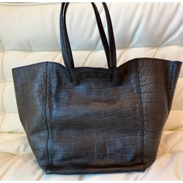 楽天カード分割】 celine 型押し 黒 レザー CELINEトートバッグ