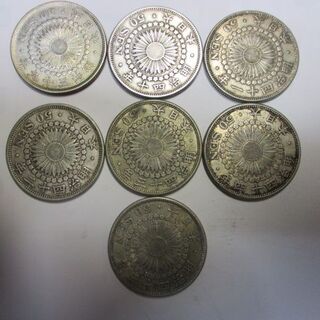 旭日50銭銀貨7枚セット　古銭　未洗浄　明治39年～45年(貨幣)
