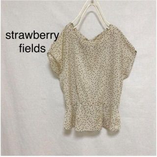 ストロベリーフィールズ(STRAWBERRY-FIELDS)のストロベリーフィールズ　バックリボンドットブラウス(シャツ/ブラウス(半袖/袖なし))