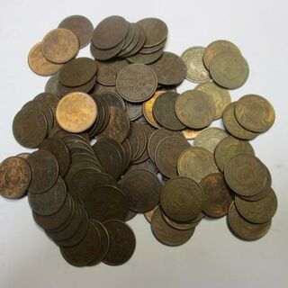 桐、カラス1銭銅貨100枚セット　古銭　サービス品(貨幣)