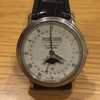 ブランパン(BLANCPAIN)の最終美品ブランパンBLANCPAIN ヴィルレムーンフェイズ純正レザー自動巻(腕時計(アナログ))