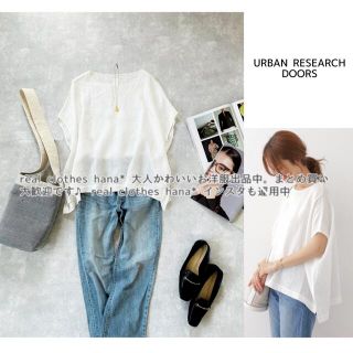 アーバンリサーチドアーズ(URBAN RESEARCH DOORS)の2216 リネンワイドプルオーバー　麻　Tシャツ　トップス　ブラウス(カットソー(半袖/袖なし))