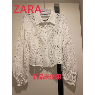 ザラ(ZARA)のZARA ザラ　レース　コットン　ブラウス　新品タグ付き(シャツ/ブラウス(長袖/七分))