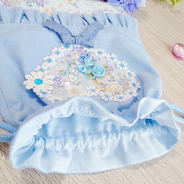 ♡シャカシャカ パーツ 花柄 コップ袋 巾着♡