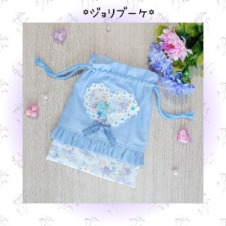 ♡シャカシャカ パーツ 花柄 コップ袋 巾着♡(外出用品)