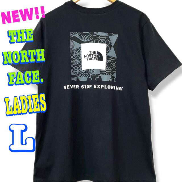 THE NORTH FACE(ザノースフェイス)のありさん専用 ♪ 新品 ノースフェイス BOX Tシャツ 黒  レディース L レディースのトップス(Tシャツ(半袖/袖なし))の商品写真