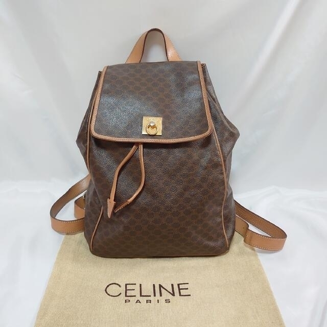 美品 CELINE マカダム柄 リュック バックパックバッグ