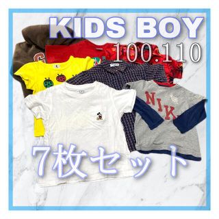 子供服 男の子 100 110 7枚 Tシャツ 半袖 長袖 パーカー シャツ(Tシャツ/カットソー)