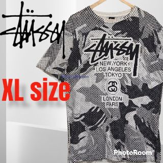 ステューシー(STUSSY)の☆インパクト大☆STUSSY 総柄Tシャツ XL ドット ストリート 古着(Tシャツ/カットソー(半袖/袖なし))