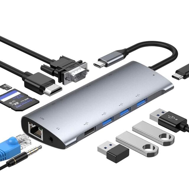 11-IN-1 Type C ハブ マルチディスプレー ドッキングス