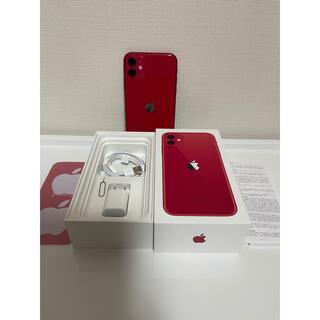 アイフォーン(iPhone)のiPhone 11 RED レッド　64 GB SIMフリー(スマートフォン本体)