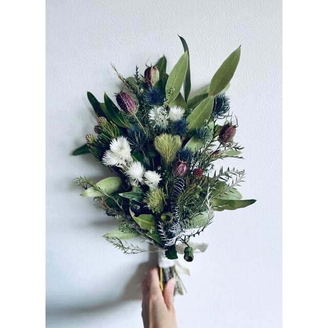 natural Green bouquet swag no.341 ハンドメイドのフラワー/ガーデン(ドライフラワー)の商品写真