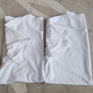 GU - 美品●洗濯のみ半袖丸首Tシャツ肌着白S２枚