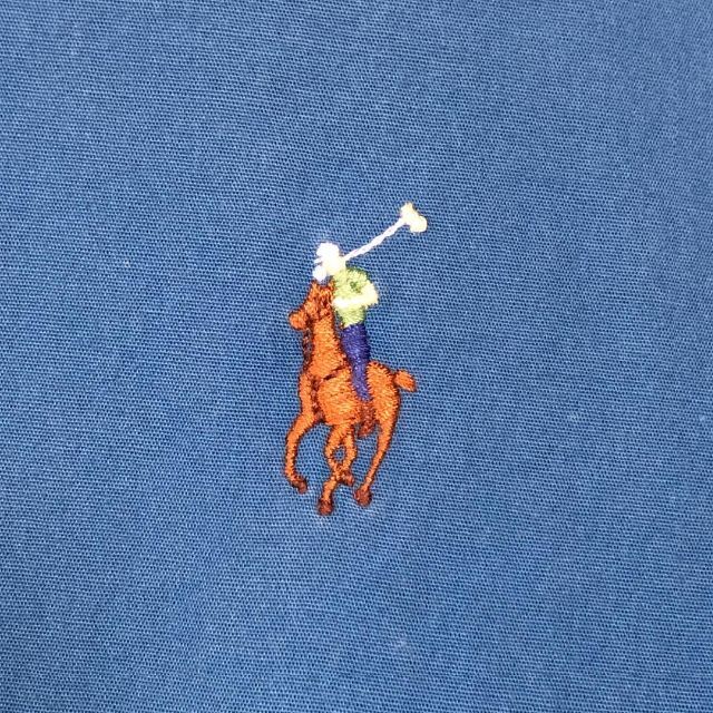 Ralph Lauren(ラルフローレン)のj84 US古着 ラルフローレン BD半袖シャツ BLAKE 刺繍ロゴ 無地 メンズのトップス(シャツ)の商品写真