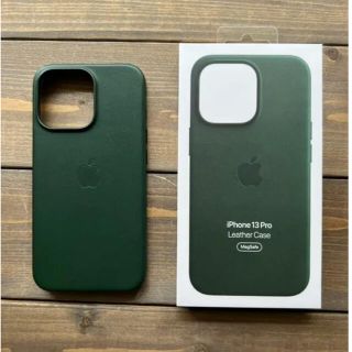 アップル(Apple)のApple純正 iPhone 13pro用レザーケース  セコイアグリーン 緑(iPhoneケース)