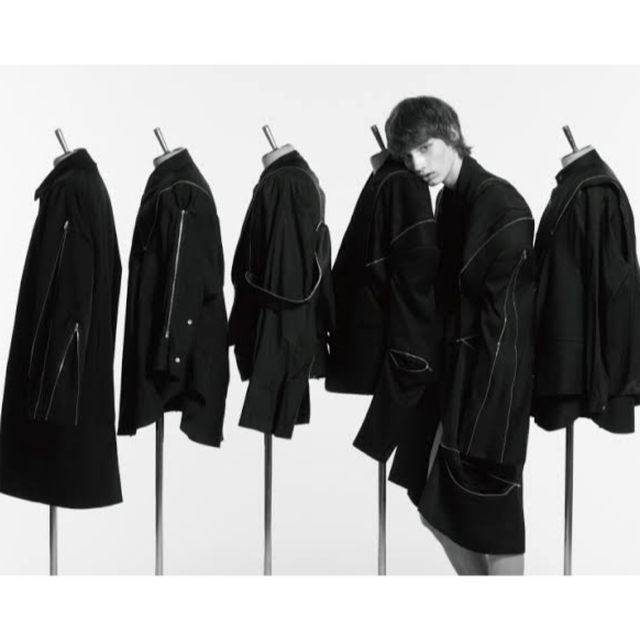 Yohji Yamamoto(ヨウジヤマモト)のAlmostblack オールモストブラック 18ss ジップ セットアップ メンズのジャケット/アウター(テーラードジャケット)の商品写真