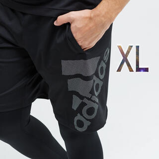 アディダス(adidas)のadidas ハーフパンツ XL 新品 スリーストライプス ロゴ 黒 LL(ショートパンツ)