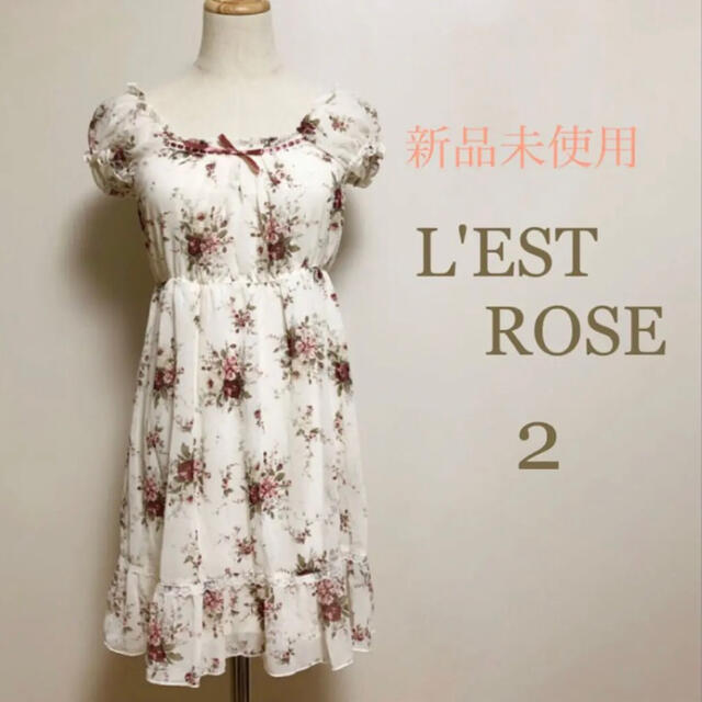 薔薇柄ワンピース L'EST ROSE シフォン