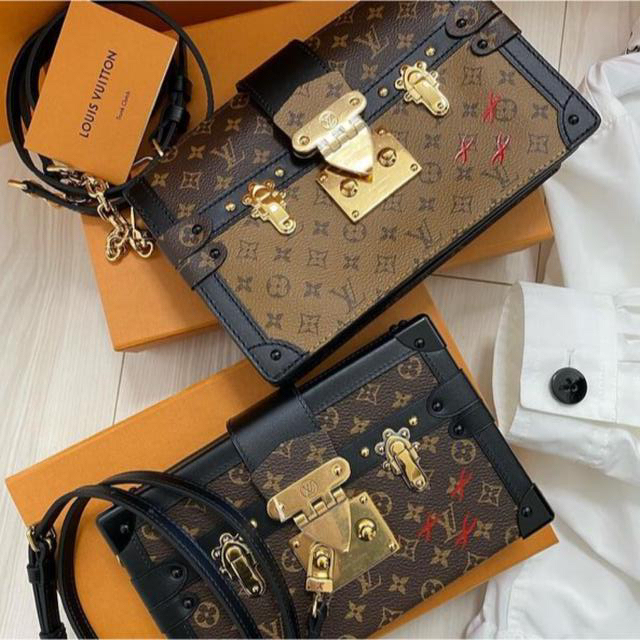 LOUIS VUITTON - ヴィトン　トランククラッチ　ショルダーバック（上）