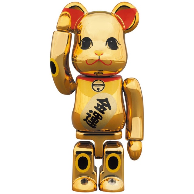 MEDICOM TOY - ベアブリック　be@rbrick  招き猫　金メッキ