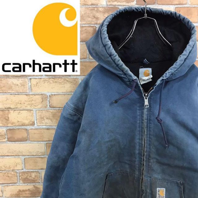 【カーハート】Carhartt アクティブパーカー　ダック地　刺繍ロゴ J140