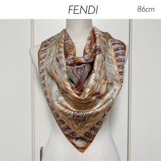 フェンディ(FENDI)の【査定済】FENDI 総柄　シルクスカーフ(バンダナ/スカーフ)