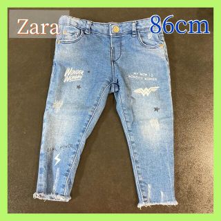 ザラキッズ(ZARA KIDS)の【ZARAbaby】デニムパンツ　ダメージ　クラッシュ　プリント 86cm(パンツ)