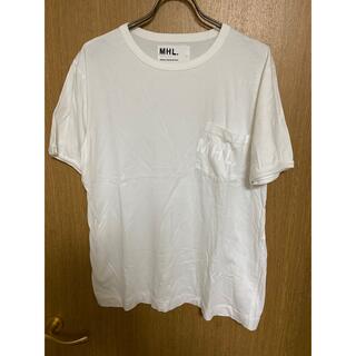 マーガレットハウエル(MARGARET HOWELL)のMHL. 定番ロゴ ポケットＴシャツ ホワイト Ｌサイズ(Tシャツ/カットソー(半袖/袖なし))
