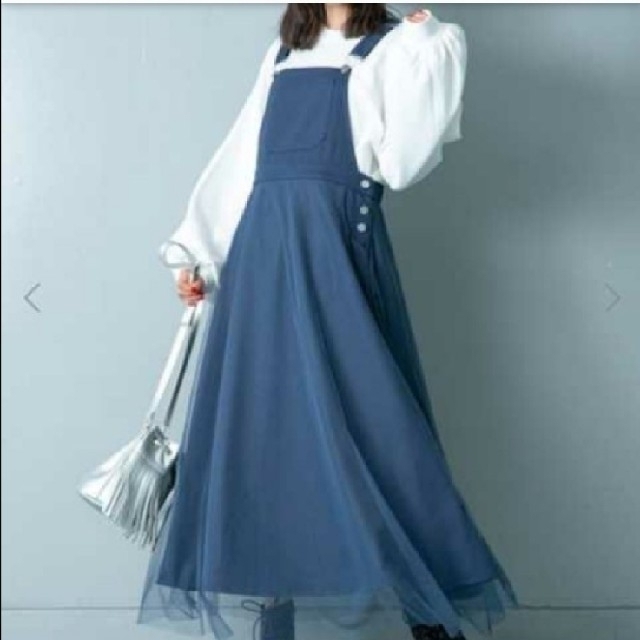 fifth(フィフス)の値下げ↓fifth チュールスカート サロペット★紺 レディースのスカート(その他)の商品写真
