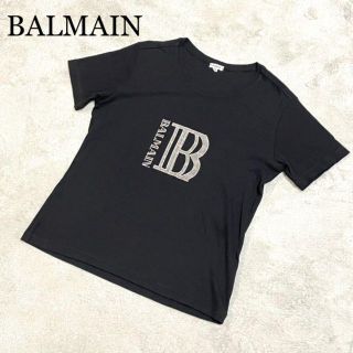 バルマン(BALMAIN)のBALMAIN ブラック　ロゴデザイン　半袖Tシャツ　ラメ　Mサイズ　ミニT(Tシャツ(半袖/袖なし))