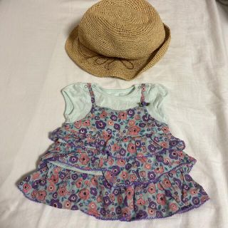 アナスイミニ(ANNA SUI mini)のANNA SUI MINI ベビー　女の子　花柄フリルTシャツ(Ｔシャツ)