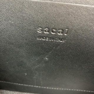 最高級 sacai レザー ショルダー バッグ 黒 金 ハンドバッグ