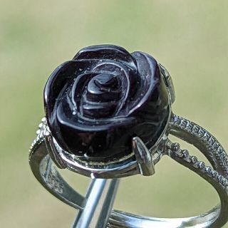 アクアマリン薔薇彫り❣️オシャレ　可愛い　キレイ　癒し　結婚❤️