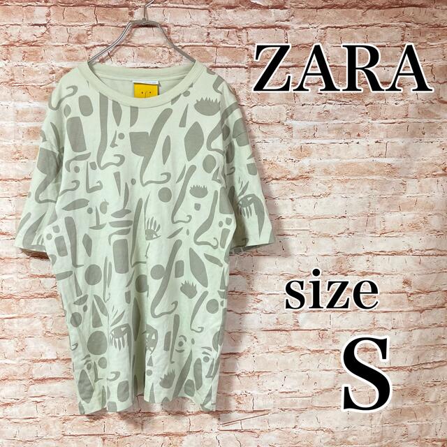 ザラ ZARA Tシャツ カットソー トップス 半袖 総柄 グレー系 S | フリマアプリ ラクマ